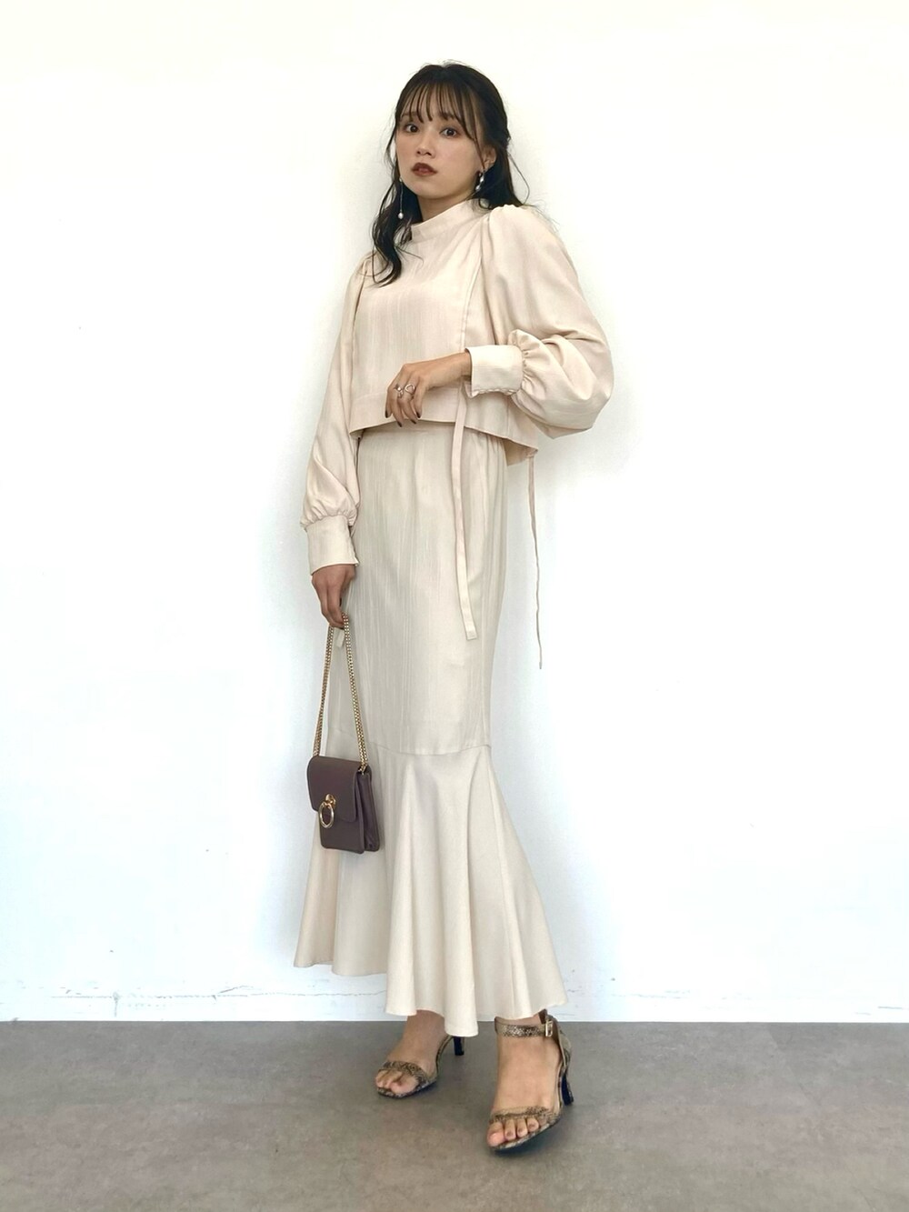 スカート haruka HARUKA DESIGN】サテンスカート ｜ ロング サテンスカート