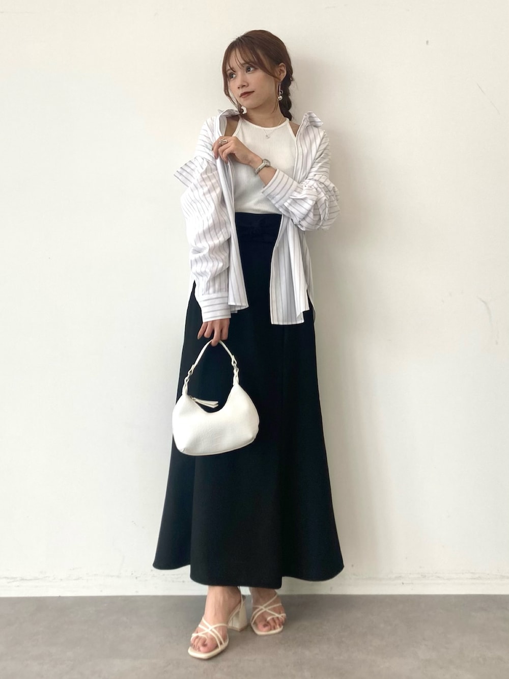 スカート haruka HARUKA DESIGN】サテンスカート ｜ ロング サテンスカート