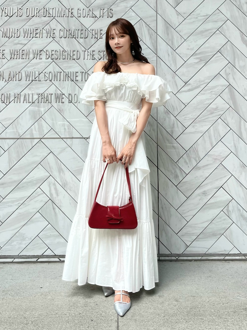 2WAYオフショルマキシワンピース 2WAYオフショルマキシワンピース