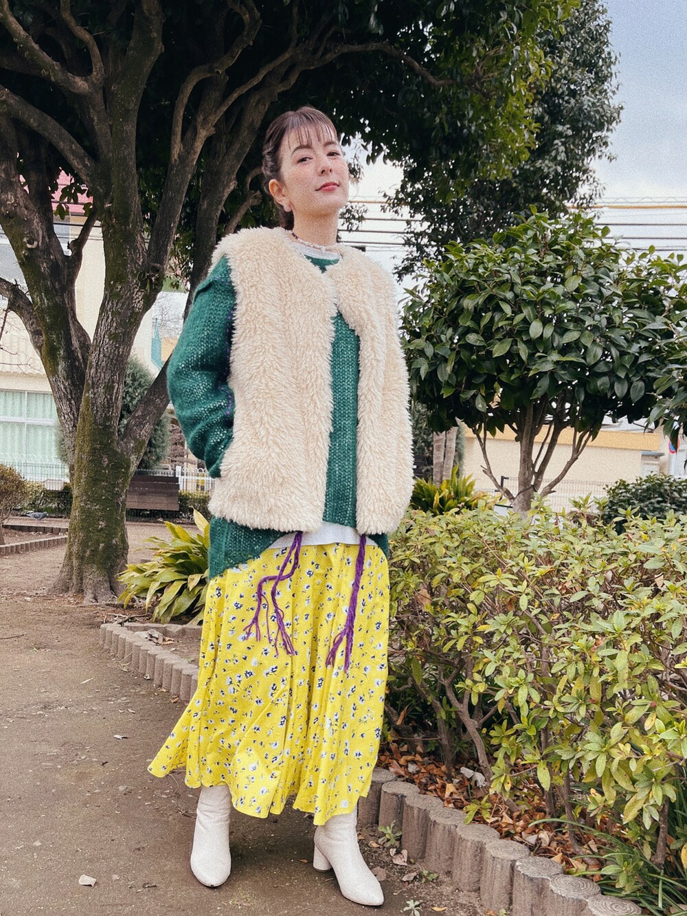 PAMEO POSE（パメオポーズ）の「Stitched Mohair Knit Top（ニット 
