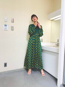 ne Quittez pas ヌキテパ レーヨンサテン プリント ワンピース ne Quittez pas/ヌキテパ】レーヨンサテン フラワープリントワンピース