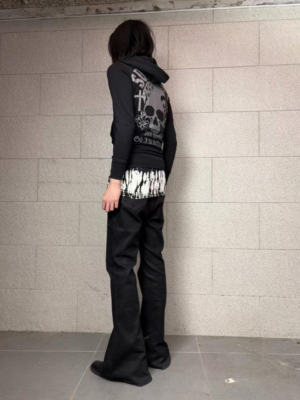 「daily outfit check、古着MIX、00s、秋服」｜「GHOST OF HARLEMのアイテム（スタジャン、ブラック系）」を使った、softhartさん（メンズ・186cm）の秋コーディネートの2枚目の写真