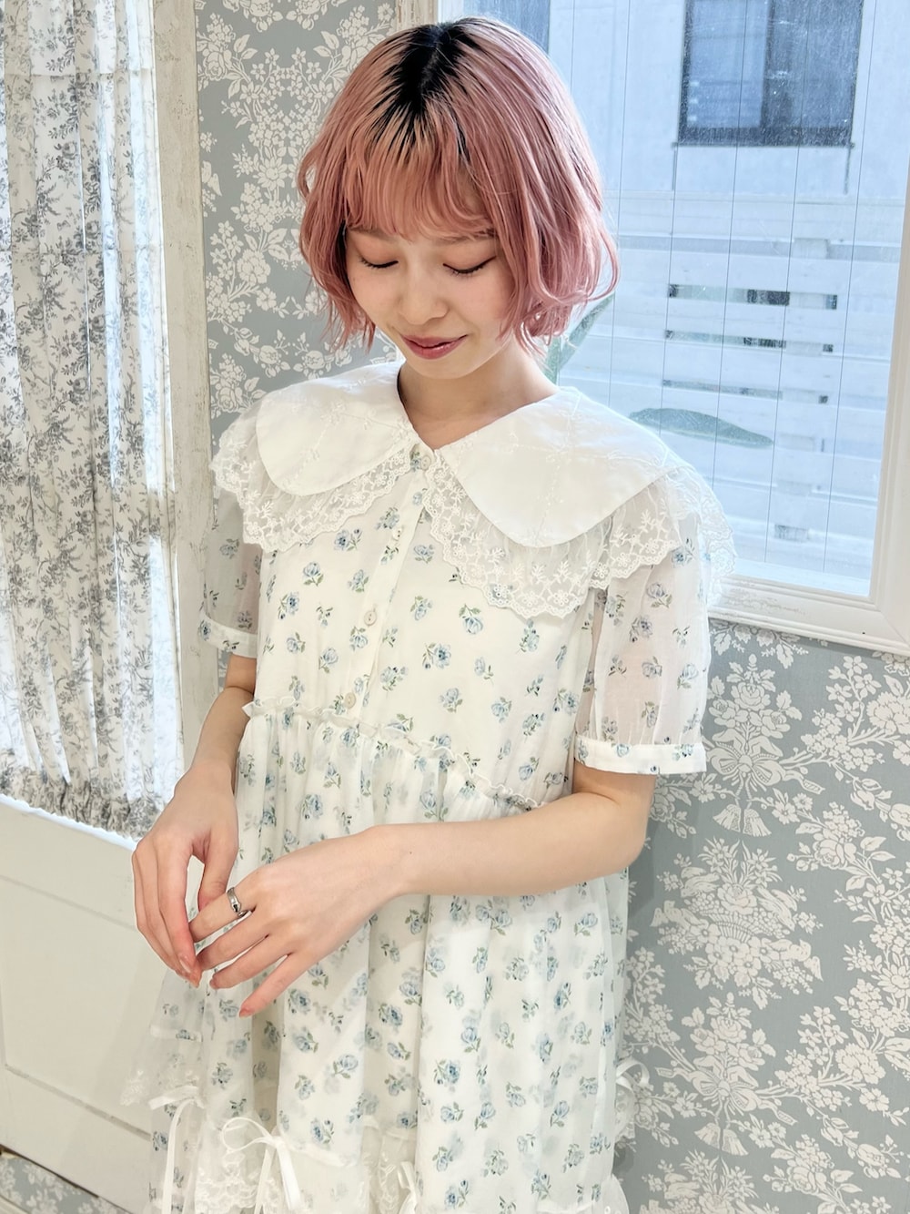 merry jenny airy petit flowerミニワンピース merry jenny（メリージェニー）の「【早瀬ノエル コラボ】airy