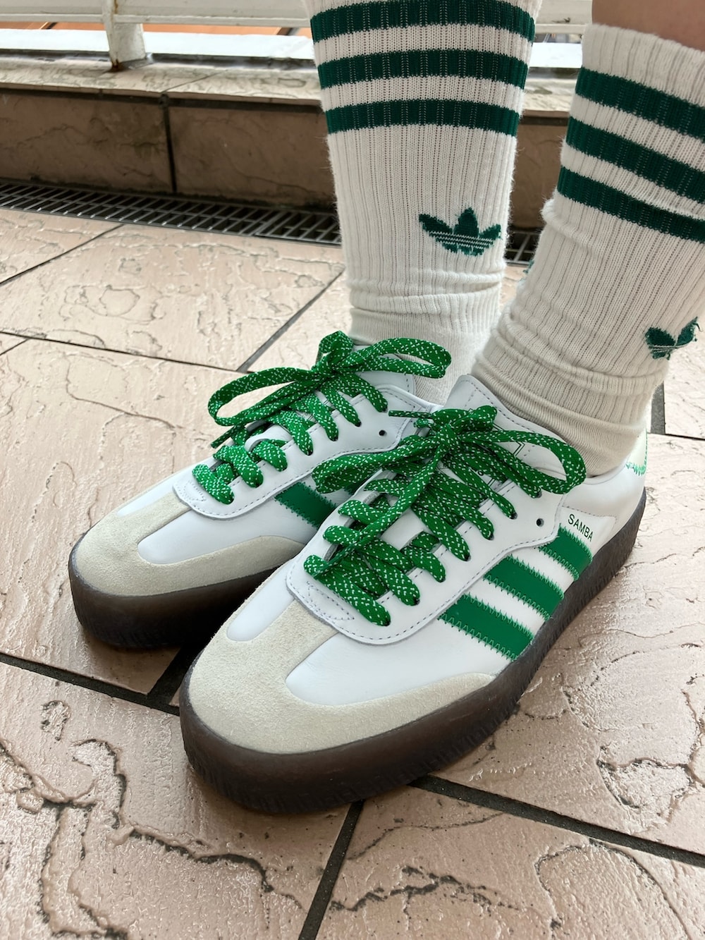 [ADIDAS] ワンピース 3S ピンストライプ グリーン adidas ワンピース アディカラー スリーストライプス ピン