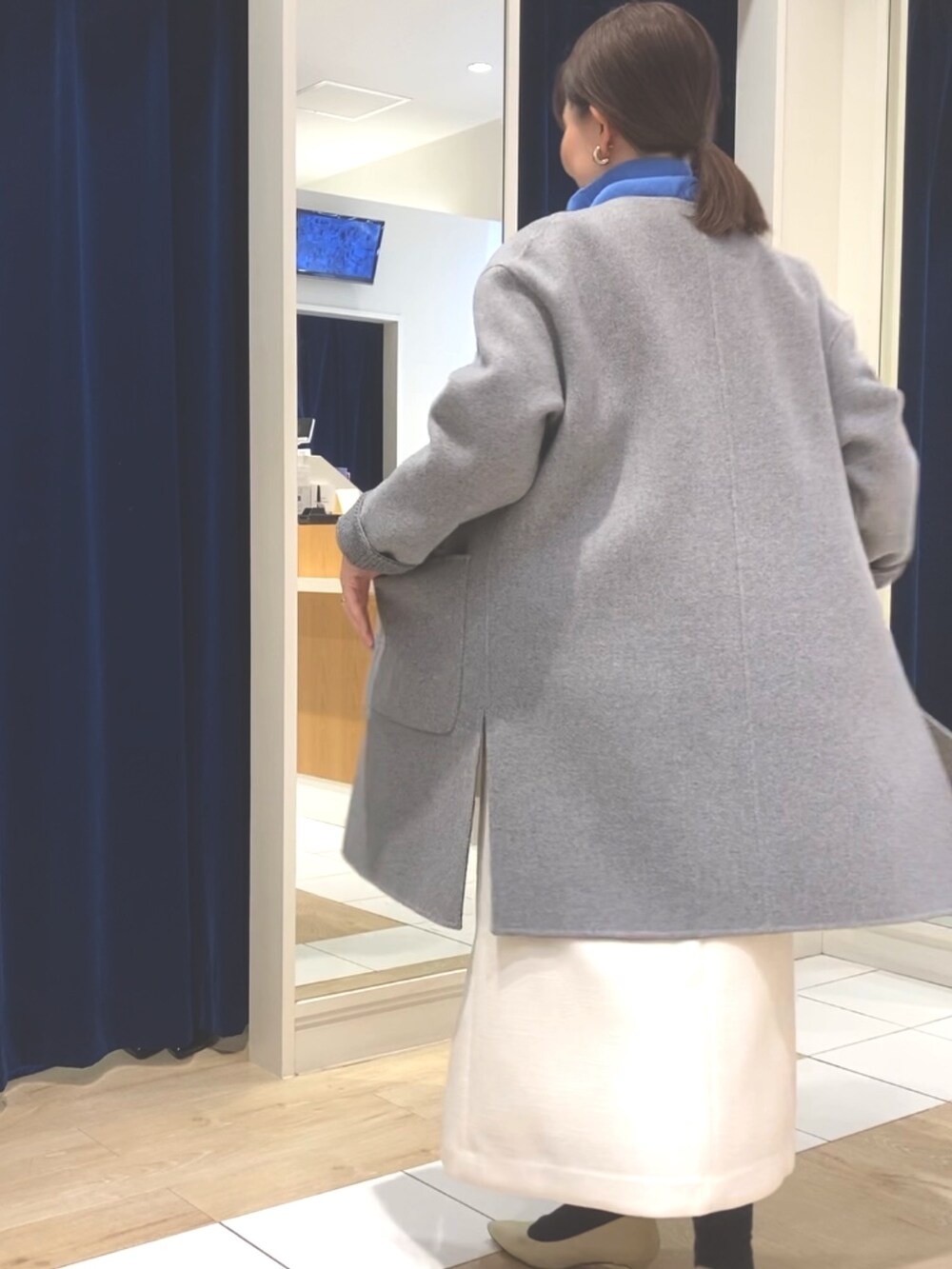 sachirinさんの「ウォッシャブルツイードスカート（NOLLEY’S）」を使ったコーディネートの9枚目の写真