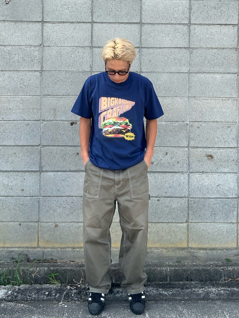 「お出かけコーデ、着回しコーデ、大人カジュアル、低身長コーデ、ootd、おしゃれさんと繋がりたい」｜「WILESのアイテム（Tシャツ/カットソー、ブルー系）」を使った、Shimoさん（メンズ・169cm）の夏コーディネートの2枚目の写真