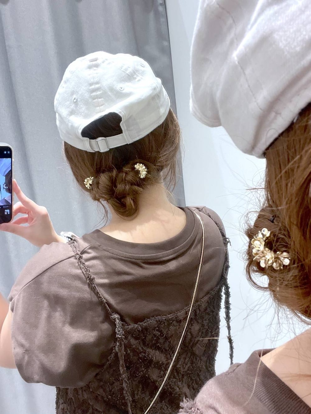 「ヘアアクセサリー、ヘアアレンジ、キャップ、カジュアル、ベーシック/シンプル」｜「LEPSIMの【NEW ERA】920コットンFLAX　253247（キャップ、ホワイト系）」を使った、ヨシピーさん（レディース・154cm）の夏コーディネートの2枚目の写真