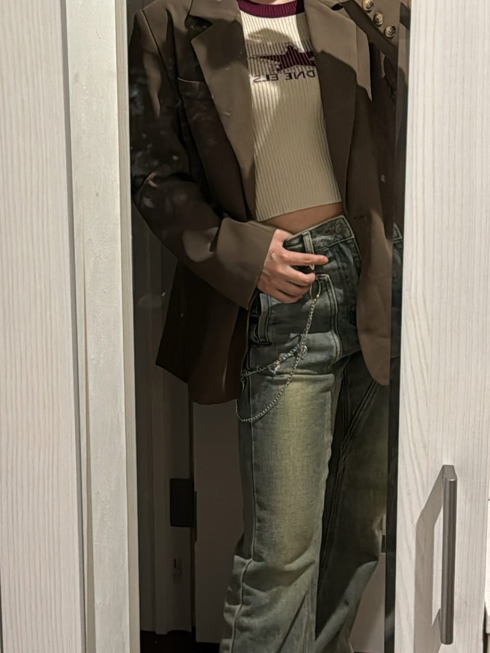「ディズニーコーデ、海外風コーデ」｜「sedacle girlのリンガーニットタンク（タンクトップ、ベージュ系）」を使った、とみさんさん（骨格ストレート・レディース・160cm）の夏コーディネートの2枚目の写真