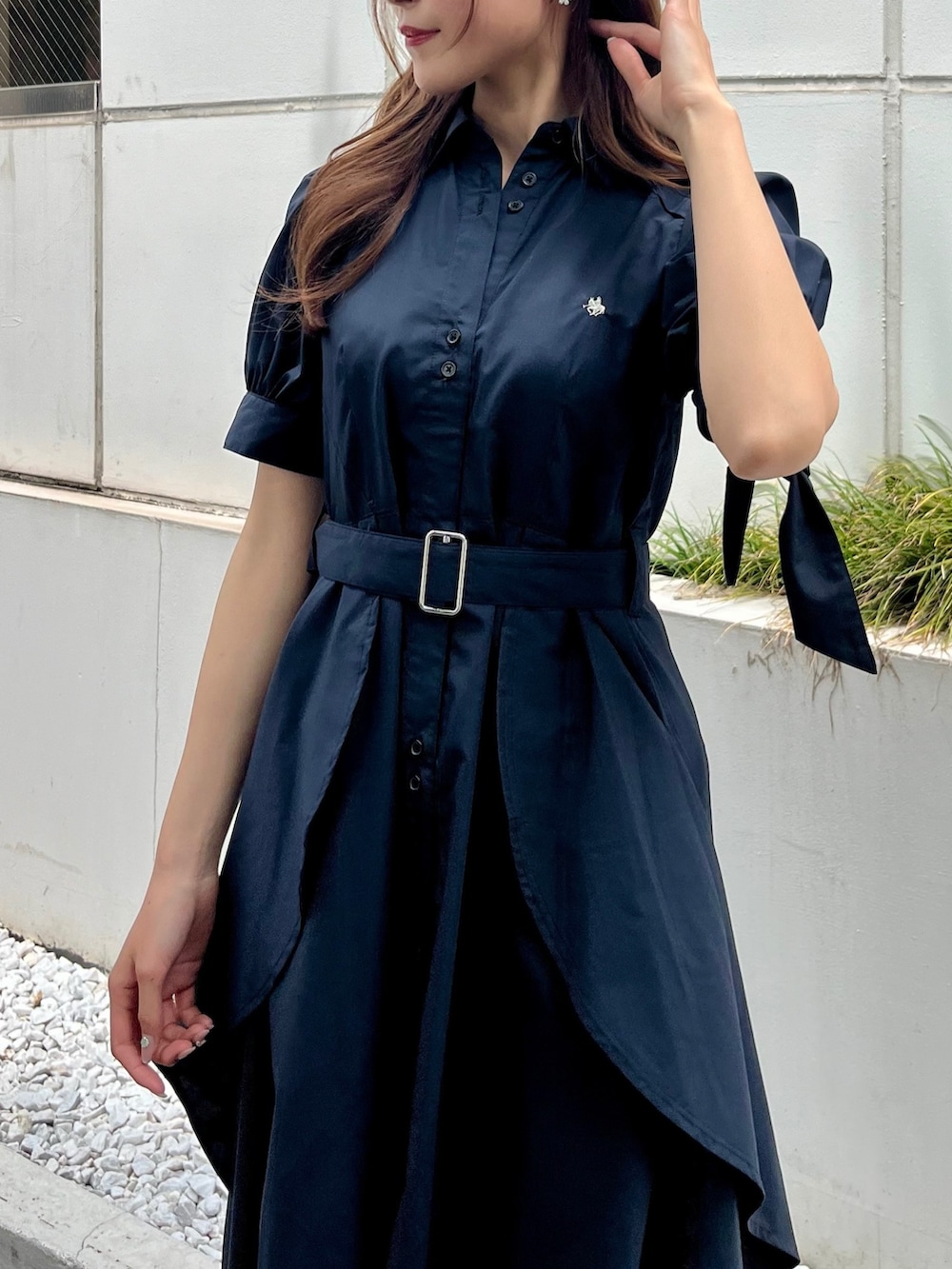 dazzlin poloネイビー ベルト付き シャツワンピース dazzlin poloネイビー ベルト付き シャツワンピース（POLOBCS
