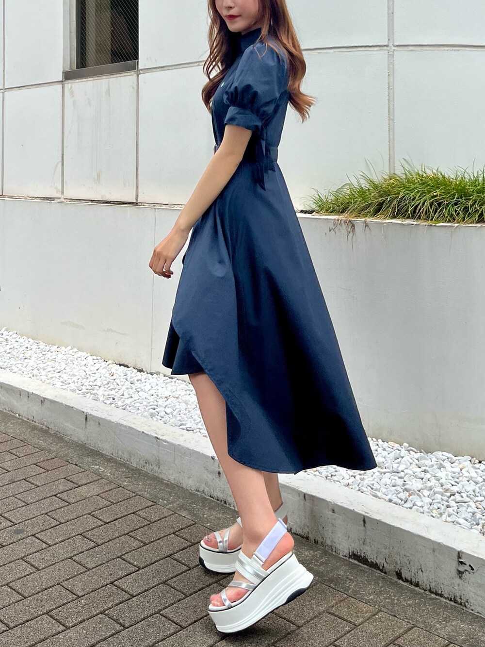 dazzlin polo bcs コラボ ヘムレイヤードシャツワンピース dazzlin ワンピース 「POLO BCS コラボ」ヘムレイヤードシャツ