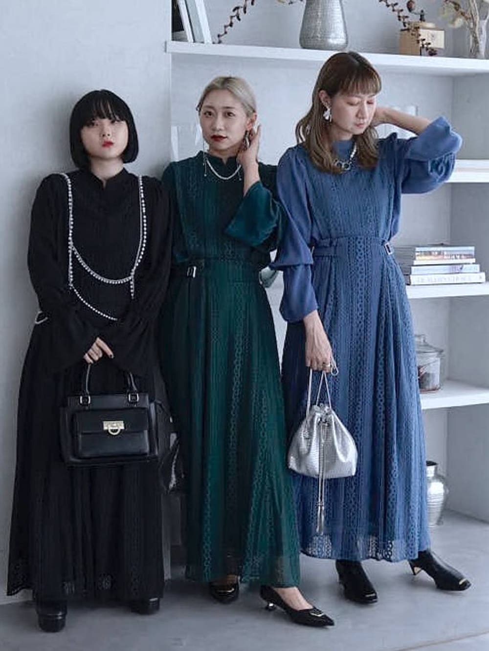 「若見え、モード、カジュアル、HARE、女子会、きれいめ、高見え、着痩せ・細見え、着痩せ、セットアップ、結婚式2次会、デート/ロマンティック」｜「HAREの【オケージョンドレス/結婚式】2PSETレースブラウス＊フレアスカート(HARE)（ドレス、ブラック系）」を使った、inhhhan®さん（レディース・165cm）の夏コーディネートの6枚目の写真