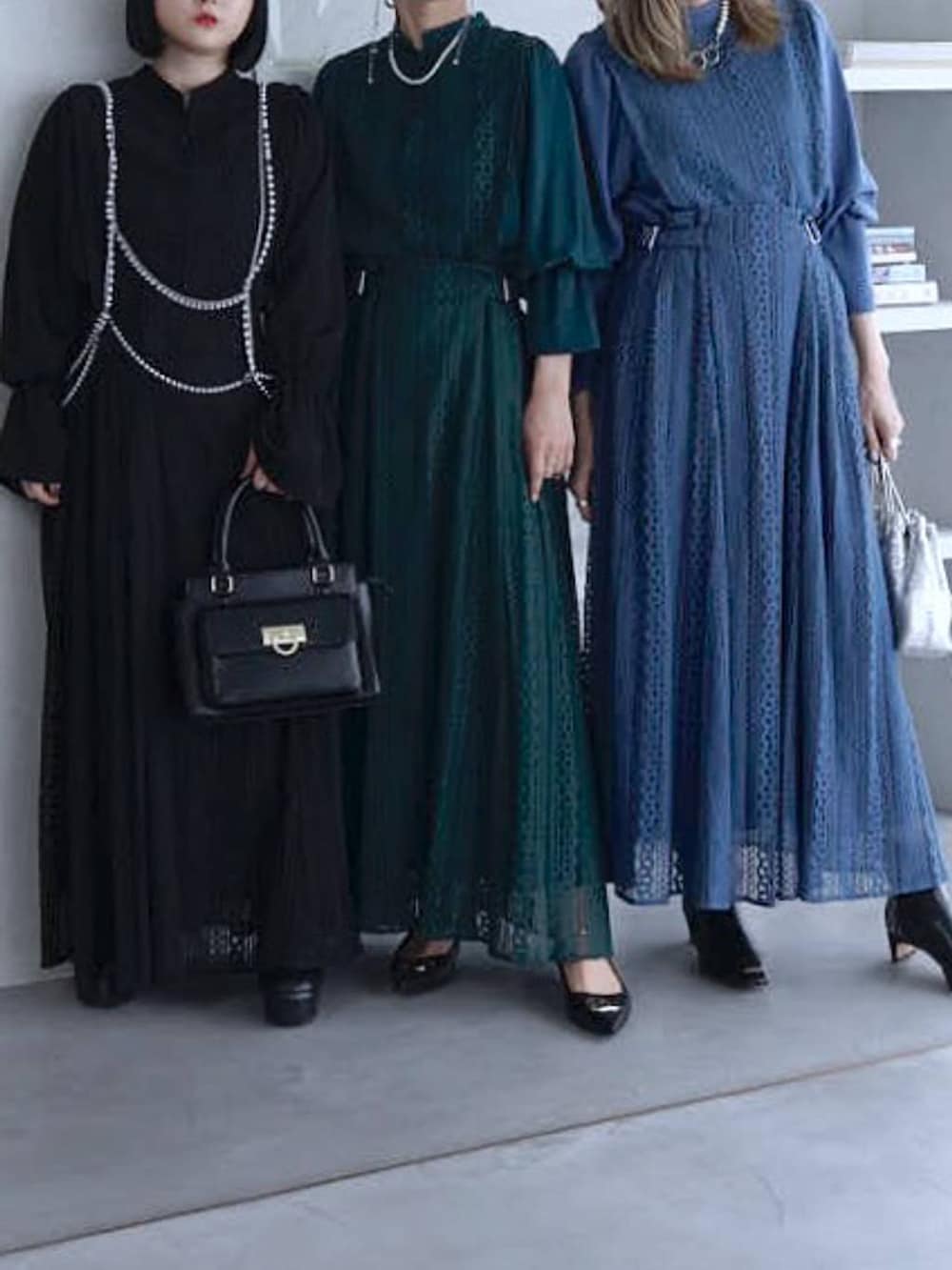 「若見え、モード、カジュアル、HARE、女子会、きれいめ、高見え、着痩せ・細見え、着痩せ、セットアップ、結婚式2次会、デート/ロマンティック」｜「HAREの【オケージョンドレス/結婚式】2PSETレースブラウス＊フレアスカート(HARE)（ドレス、ブラック系）」を使った、inhhhan®さん（レディース・165cm）の夏コーディネートの4枚目の写真