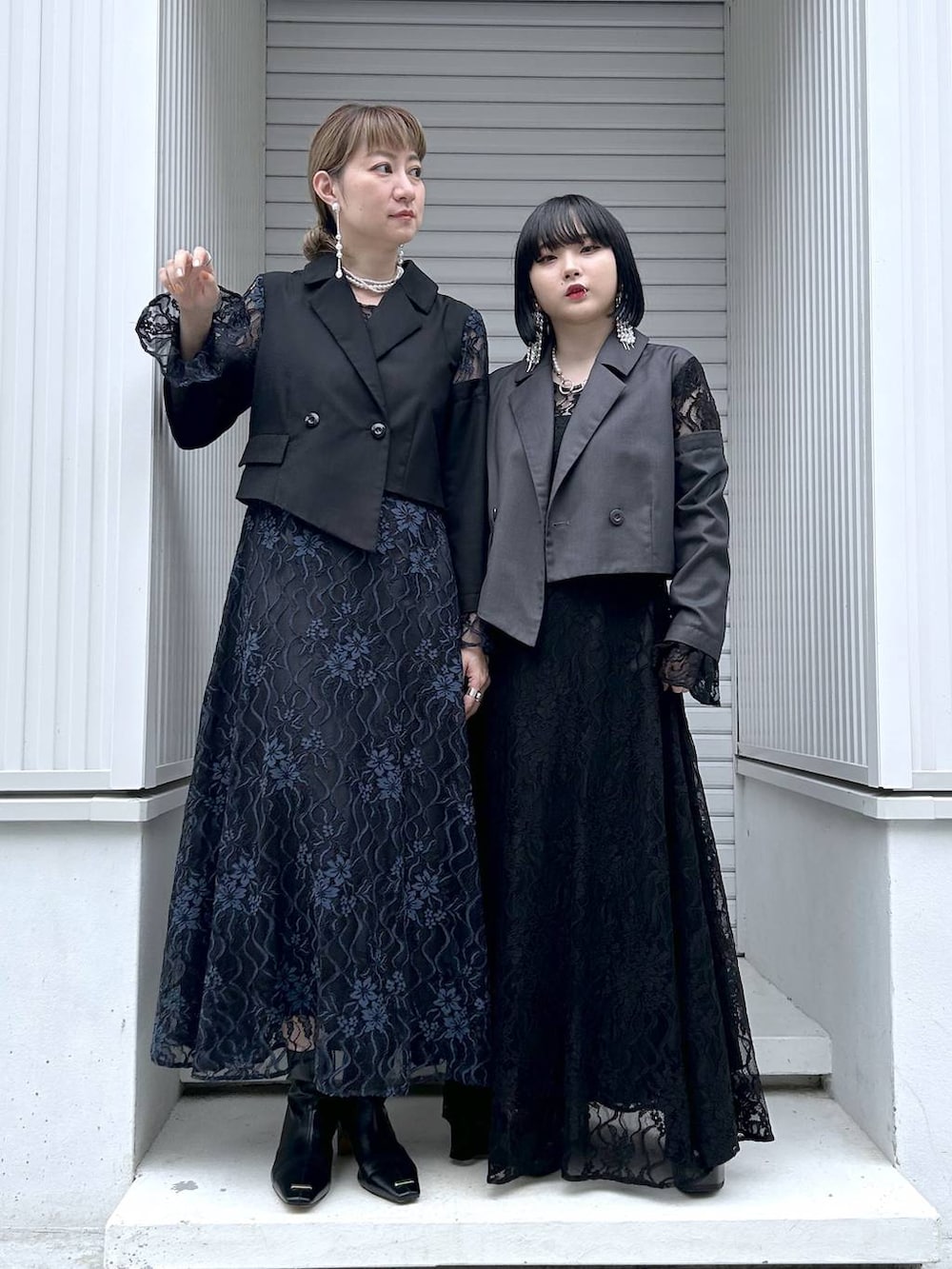 「若見え、モード、カジュアル、HARE、女子会、きれいめ、高見え、着痩せ・細見え、着痩せ、ワンピース、結婚式2次会、デート/ロマンティック」｜「HAREのチェーンコンビメタルボールイヤリング(HARE)（イヤリング、シルバー系）」を使った、inhhhan®さん（レディース・165cm）の夏コーディネートの7枚目の写真