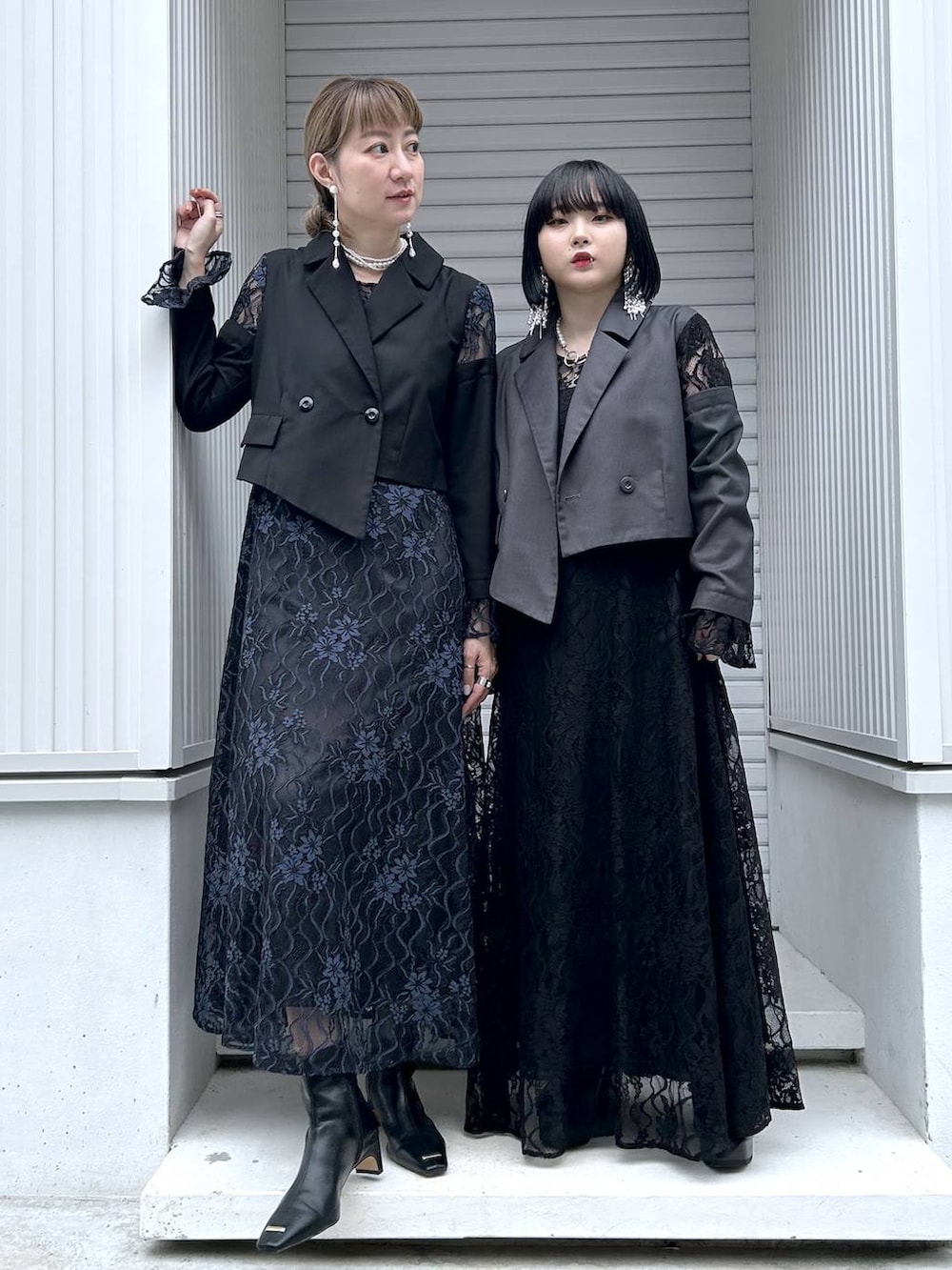 「若見え、モード、カジュアル、HARE、女子会、きれいめ、高見え、着痩せ・細見え、着痩せ、ワンピース、結婚式2次会、デート/ロマンティック」｜「HAREのチェーンコンビメタルボールイヤリング(HARE)（イヤリング、シルバー系）」を使った、inhhhan®さん（レディース・165cm）の夏コーディネートの2枚目の写真