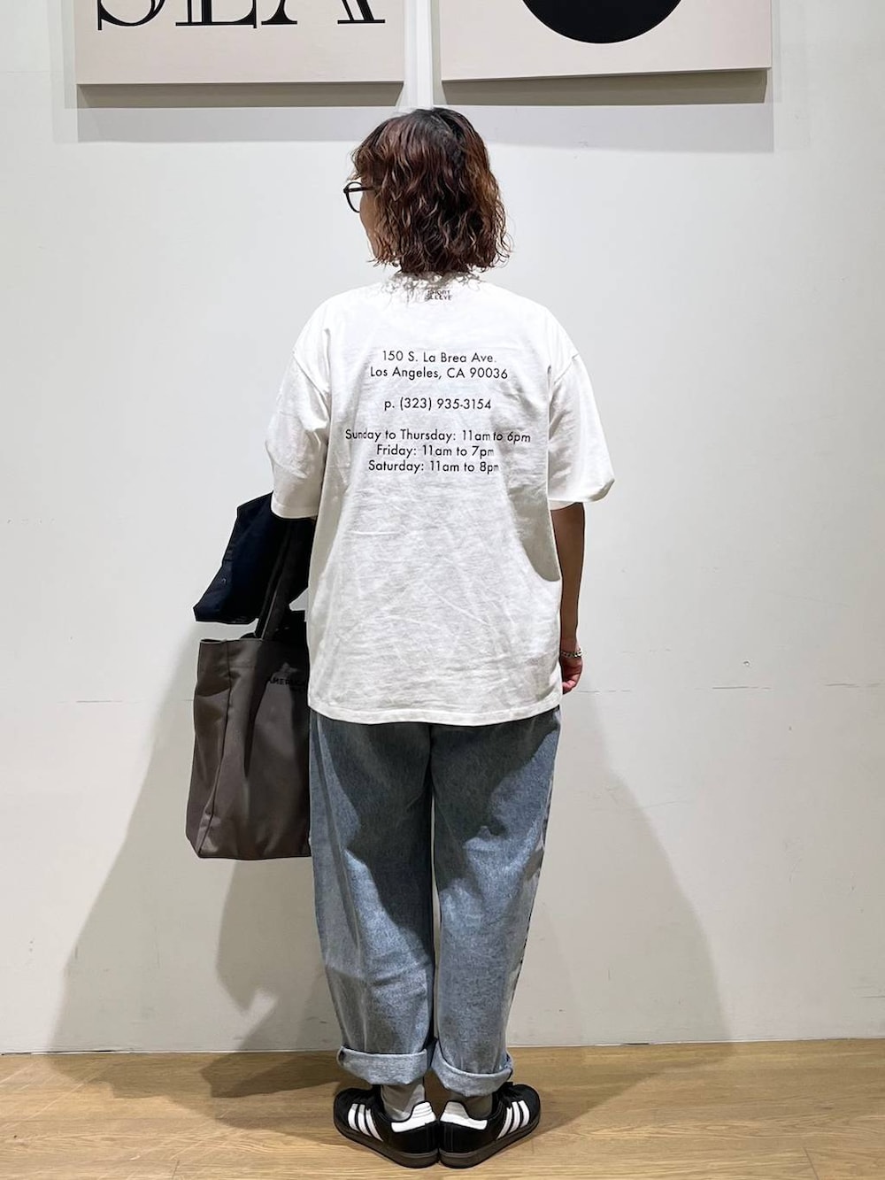 「ゆったり、ユニセックス、ナチュラル、BAYFLOW、カジュアル、カジュアルコーデ、春コーデ、メンズライク」|「niko and...のオリジナルラージボストン伊達メガネ(メガネ、ブラウン系)」を使った、mocoさん(レディース・165cm)の春コーディネートの3枚目の写真