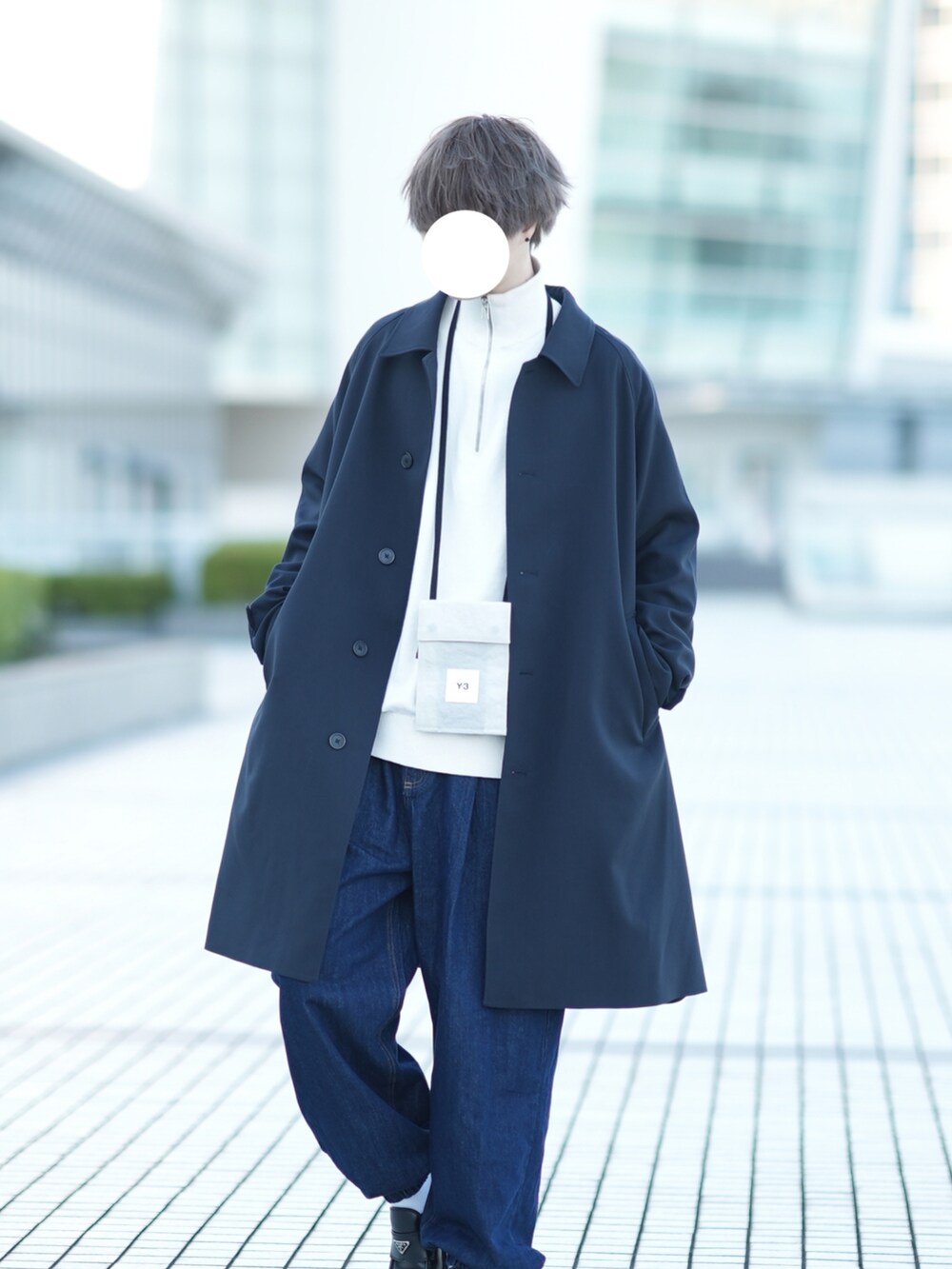 「秋冬コーデ、オトナカジュアル、ロングコート、GUコーデ」｜「GUの¥5,990(税込)（ジャケット/アウター、ブルー系）」を使った、とっしーさん（メンズ・184cm）の冬コーディネートの2枚目の写真