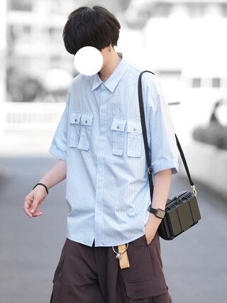 とっしー｜GU × rokhのシャツ/ブラウスを使ったコーディネート