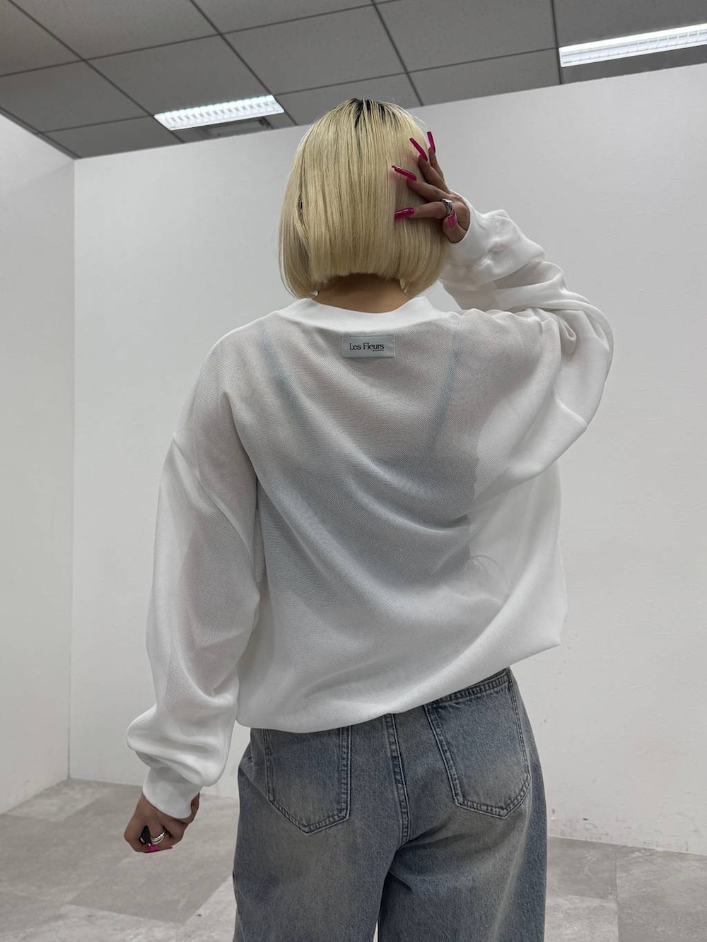 「低身長、JEANASIS」｜「JEANASISのカラータックデニムワイドパンツ/322713（デニムパンツ、ブルー系）」を使った、ミサ(JEANASiS)さん（レディース・155cm）の春コーディネートの4枚目の写真