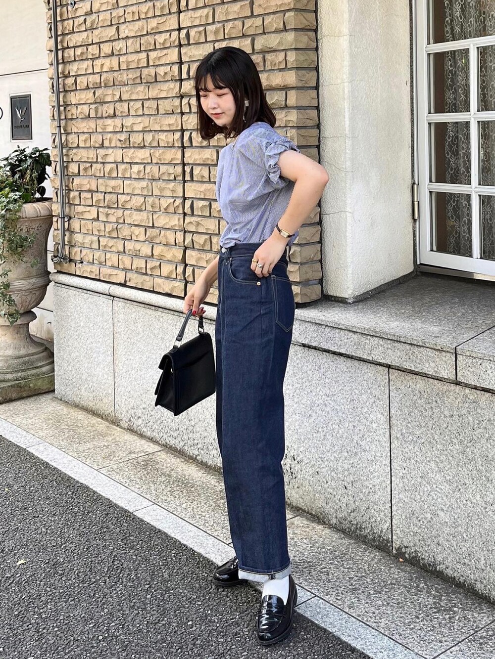 シンゾーン ハイウエストデニム 