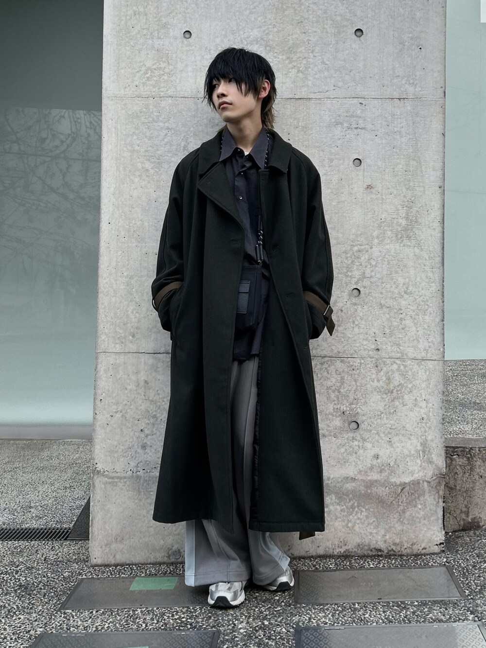 GEOFFREY BEENE ミンクコート 刺繍入り裏地ロゴ ブラックパープル系