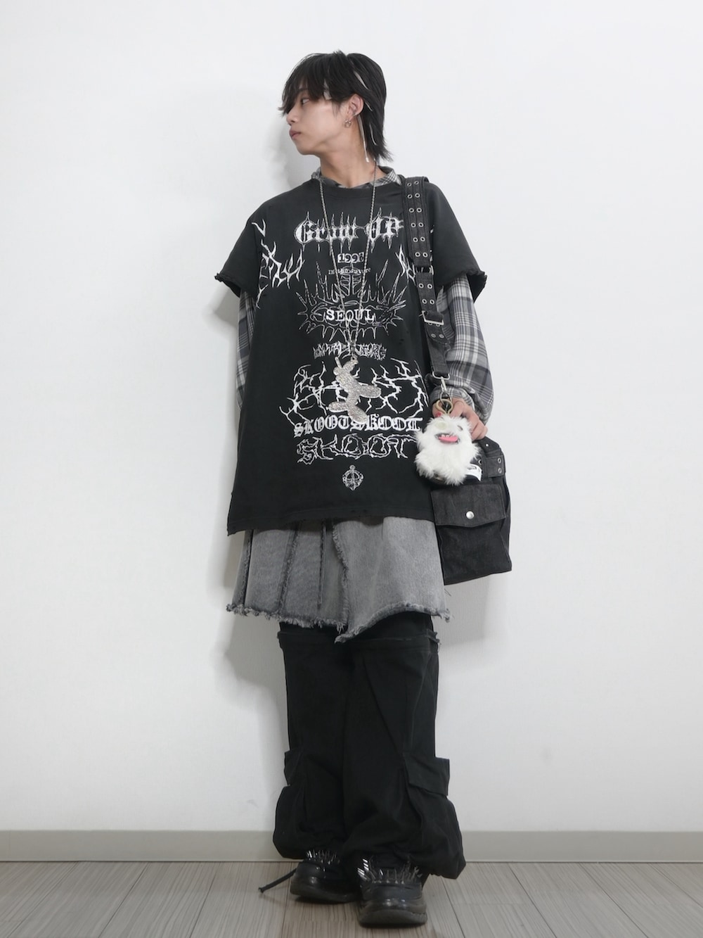 【タグ付き♡未使用】サンドロ　デニム♡ツイード　ドッキングスカート TAKATO｜GRANCYのデニムスカートを使ったコーディネート - WEAR