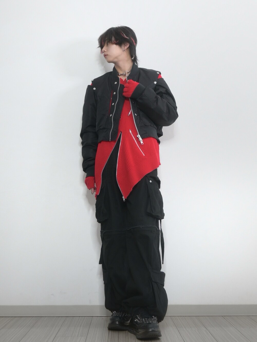 GRANCY　ジップデザインアシンメトリーニット　L GRANCY セーター ニット 「GRANCY」ZipDesign Asymmetry Knit