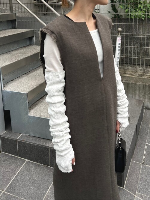 TODAYFUL/トゥデイフル】Doubleface Wool Keyneck Dress/ダブルタック