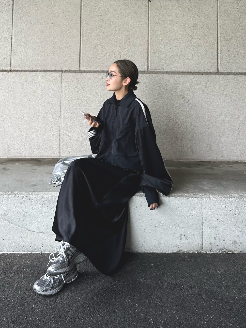 etsinta／エシンタ】ナイロントラックボリュームスリーブジャケットを