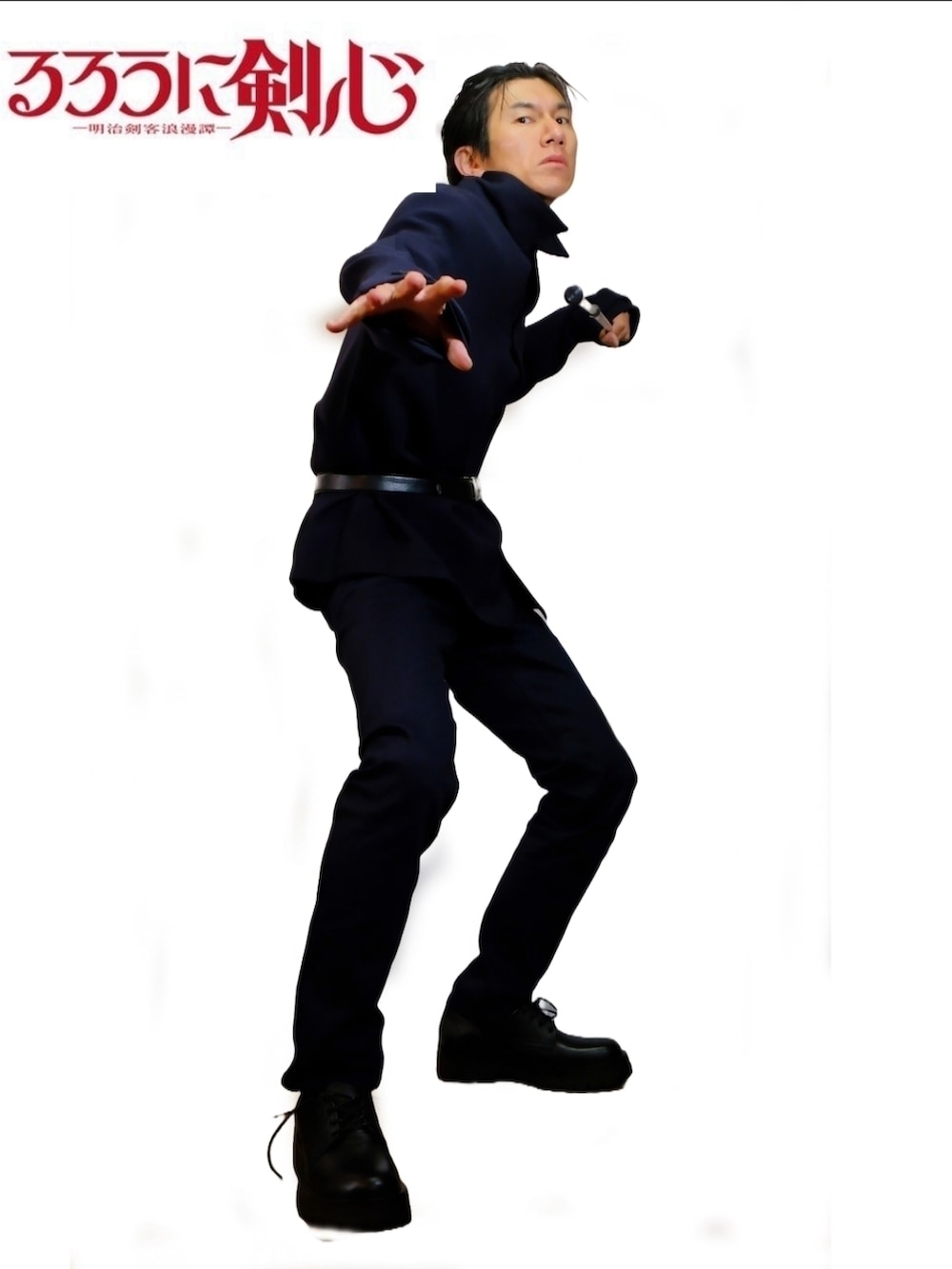 ブルー系のテーラードジャケット、ブルー系のデニムパンツ、その他のその他を着用したメンズの冬コーディネートの2枚目の写真