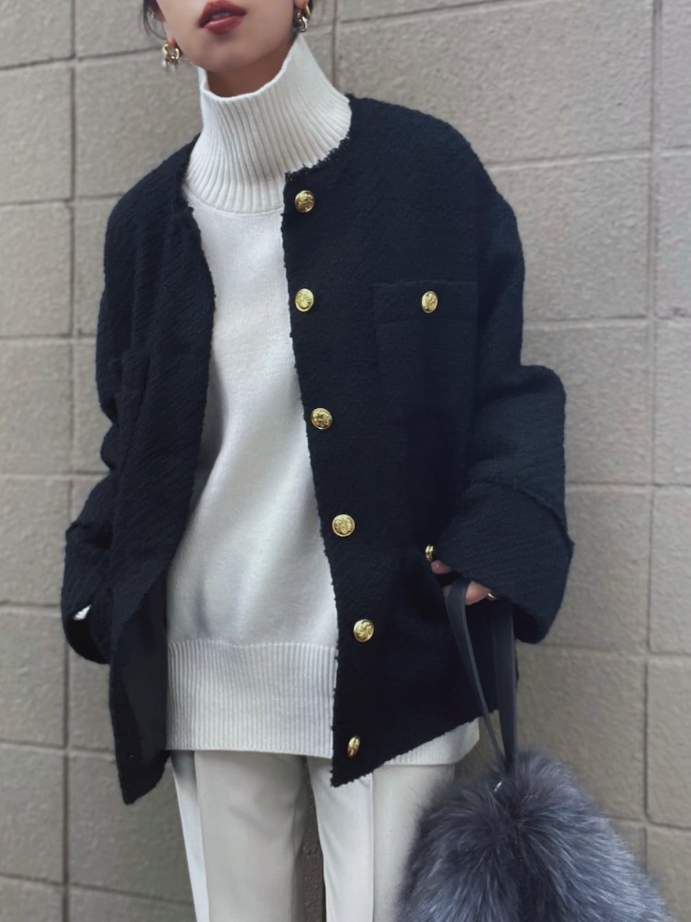 さくら｜LOUNGEDRESSのノーカラージャケットを使ったコーディネート - WEAR