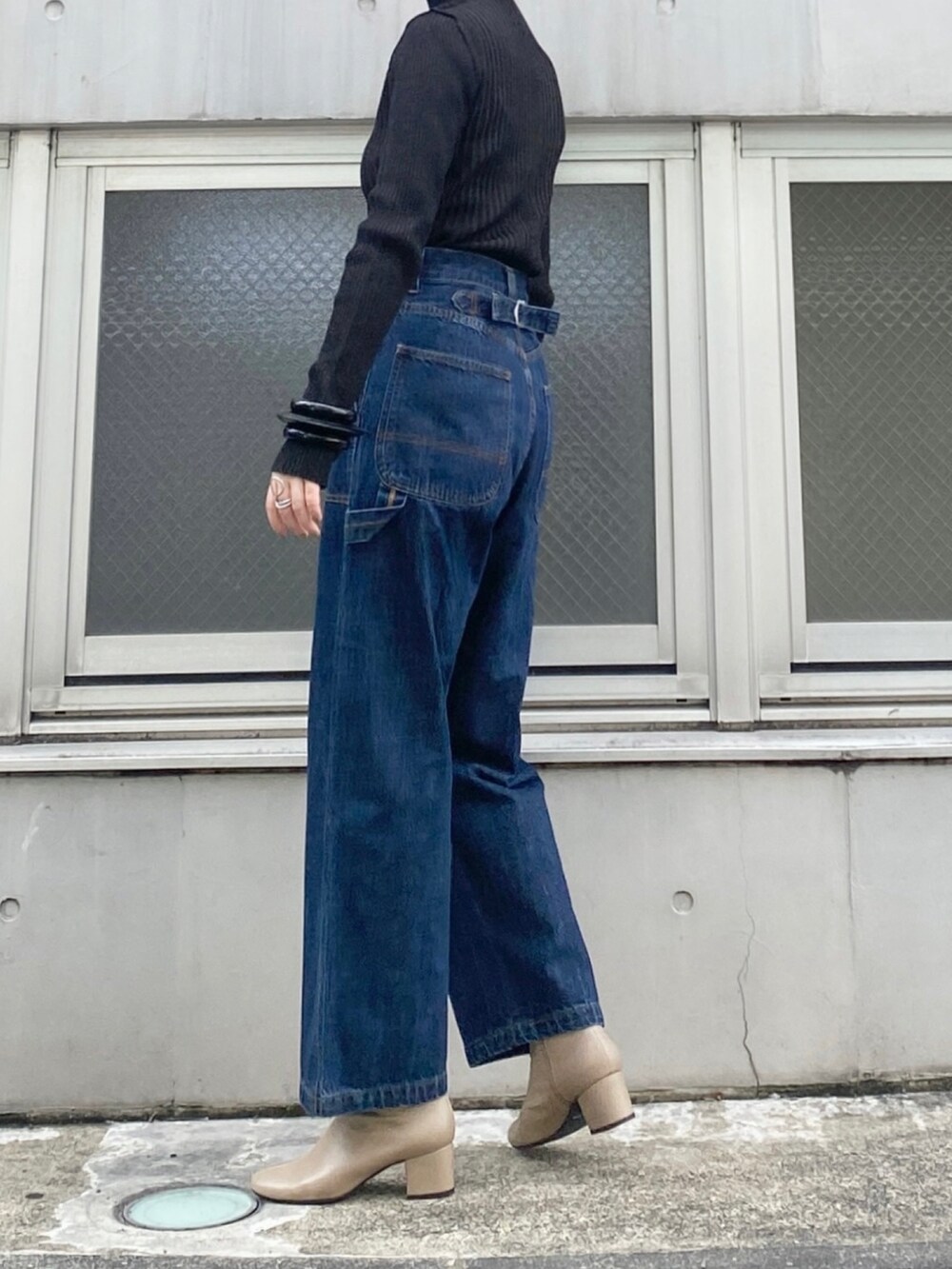 「ブルゾン、デニム、MA-1、KBF、秋服準備はじめました、kbf_ootd」｜「KBFのボーイッシュペインターデニム（デニムパンツ、ブルー系）」を使った、たなりさん（レディース・164cm）の秋コーディネートの2枚目の写真