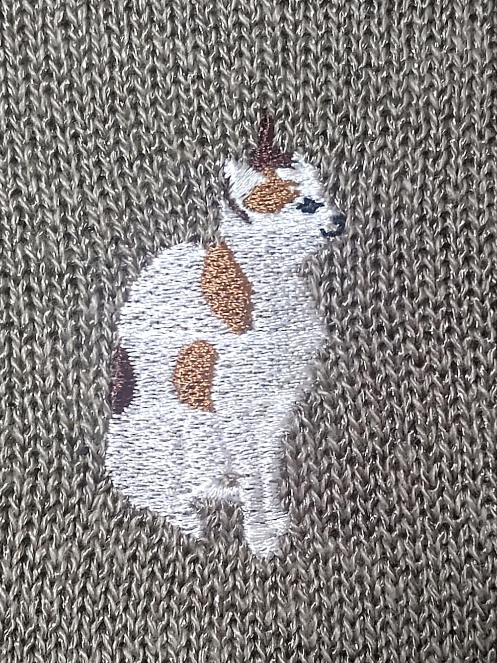 ブラウン系のニット/セーターを着用したレディースの春コーディネートの2枚目の写真