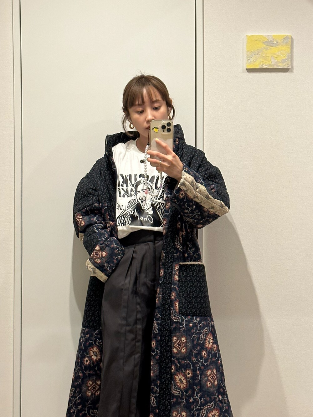 「ほめられ本命コーデ、sea new york、シーニューヨーク、高橋愛、オトナカジュアル、春服、モードカジュアル、キルティング、スニーカー、Onitsuka Tiger、PoFF、勝田里奈、りなぷ」｜「sea new yorkのアイテム（ジャケット/アウター、その他）」を使った、高橋愛さん（レディース・154cm）の冬コーディネートの3枚目の写真
