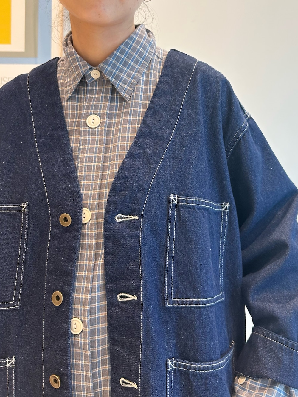 「GREGORY、Gregory、リュック、バックパック、ワンピース、デニムジャケット、チノパン、いいね、save、フォローお願いします🤑、低身長、低身長コーデ」｜「GREGORYの【別注】GREGORY / VINTAGE DAY AND A HALF（バックパック/リュック、グリーン系）」を使った、黒田 彩乃さん（骨格ストレート・レディース・153cm）の夏コーディネートの7枚目の写真