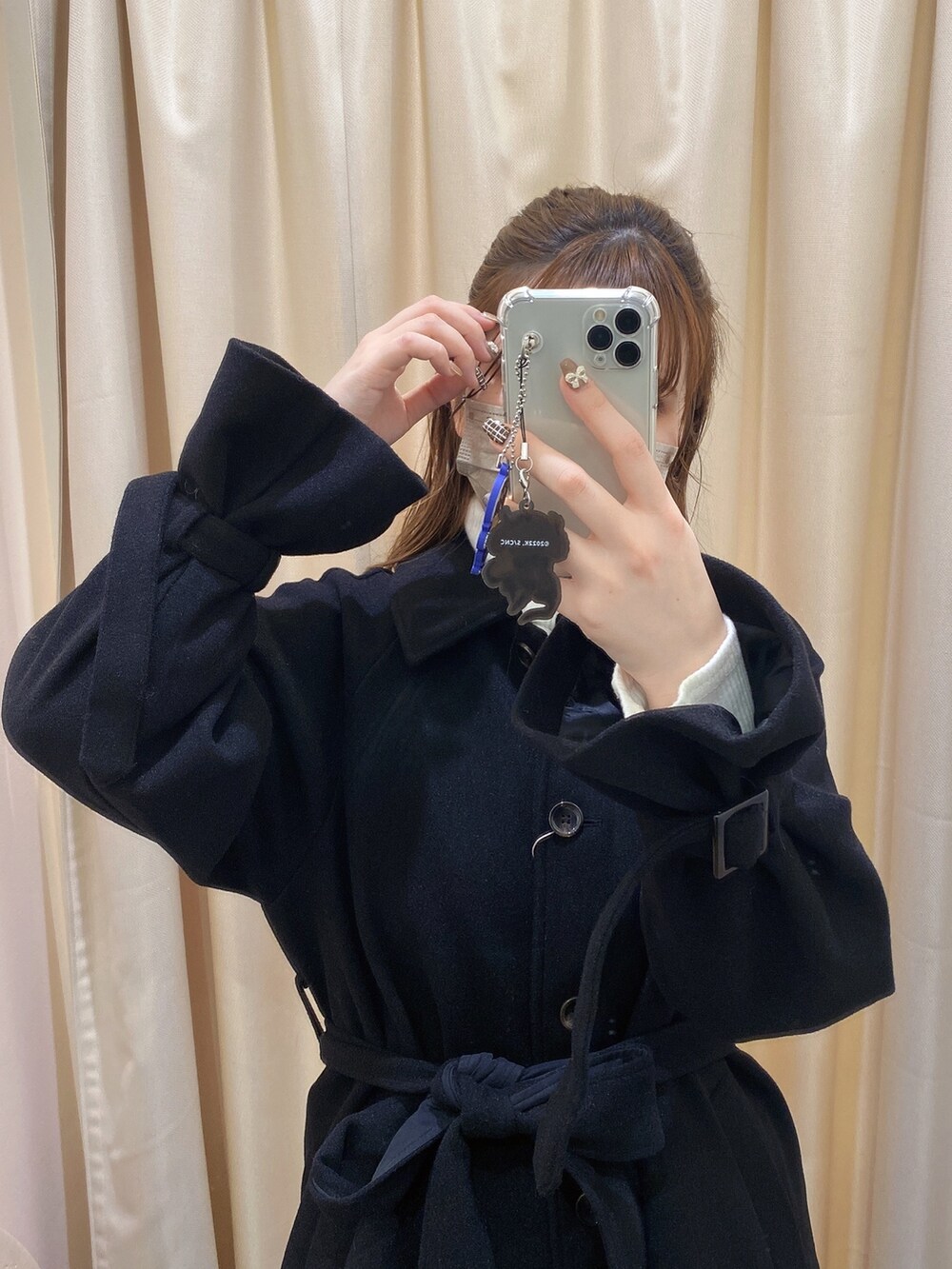 「one after another NICE CLAUPのロゴ刺繍タートル(Tシャツ/カットソー、ホワイト系)」を使った、みどりさん(レディース・160cm)の秋コーディネートの3枚目の写真