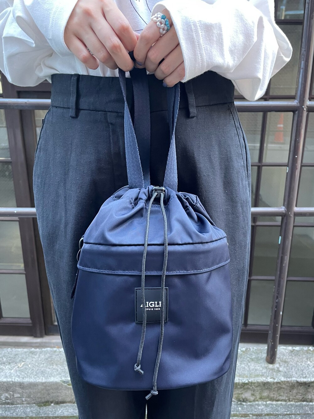 「カジュアルコーデ、おしゃれさんと繋がりたい、秋服準備はじめました、低身長、休日スタイル」｜「AIGLEのアイテム（Tシャツ/カットソー、ホワイト系）」を使った、RUNAさん（レディース・153cm）の夏コーディネートの4枚目の写真