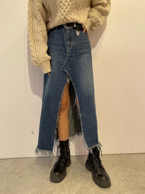 KSUBI MUSE MAXI スリットデニムスカート ksubi - KSUBI MUSE MAXI スリットデニムスカートの通販 by