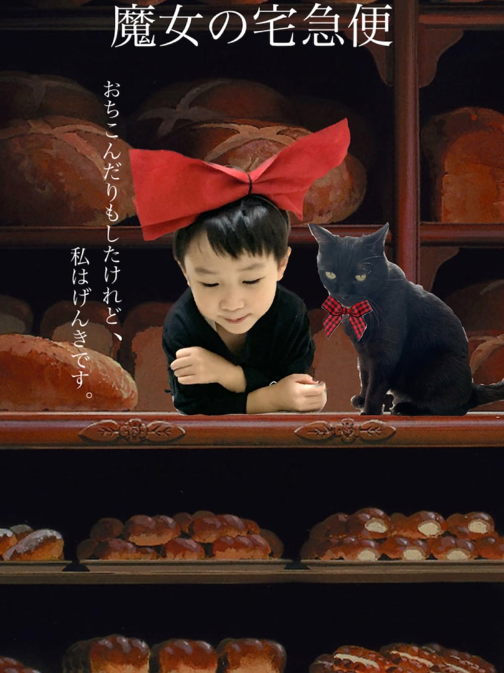 ブラック系のTシャツ/カットソー、その他のその他、ブラック系のその他を着用したキッズの秋コーディネートの2枚目の写真