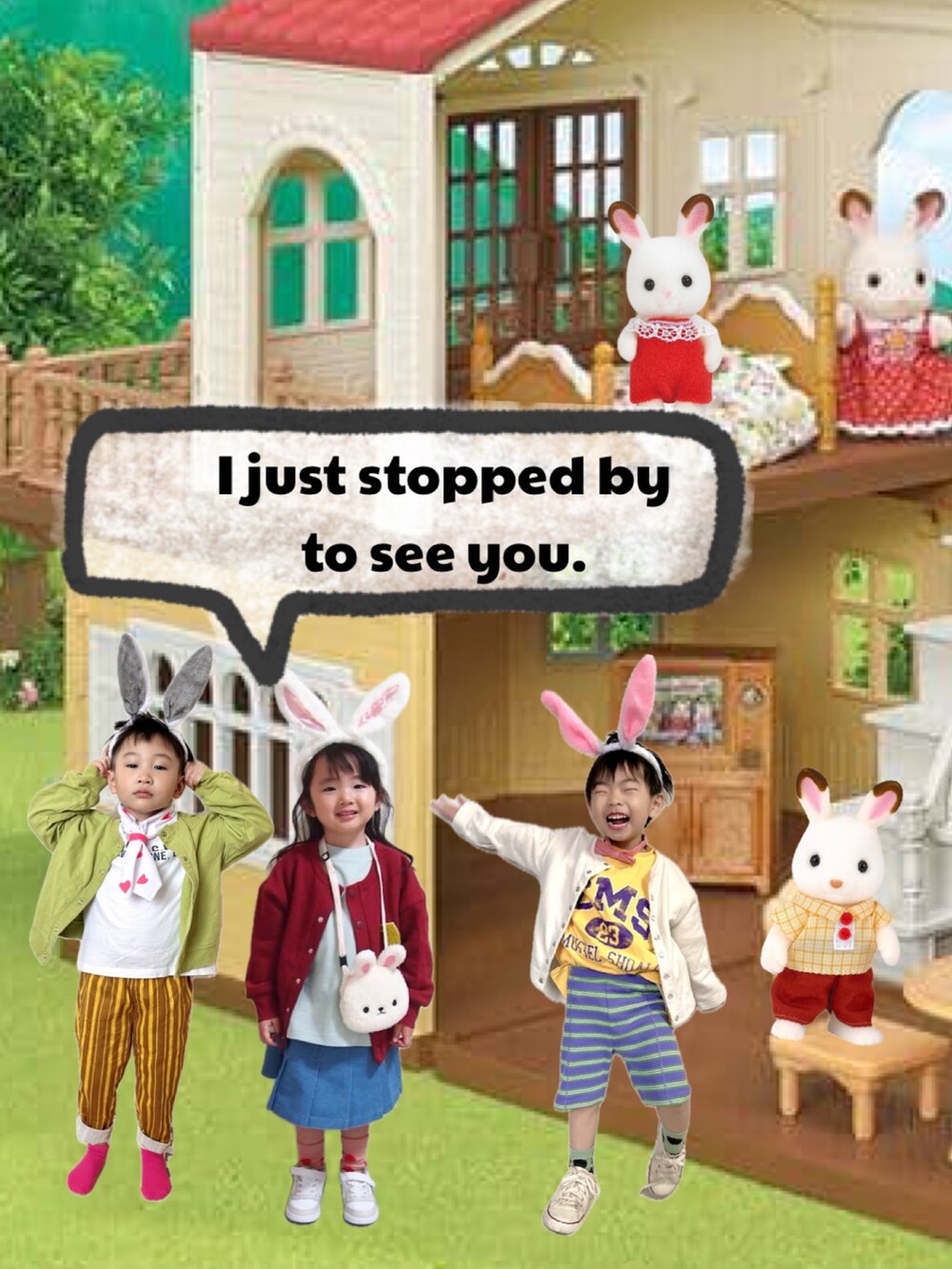 イエロー系のその他パンツ、グリーン系のカーディガン/ボレロ、ホワイト系のTシャツ/カットソーを着用したキッズの春コーディネートの5枚目の写真