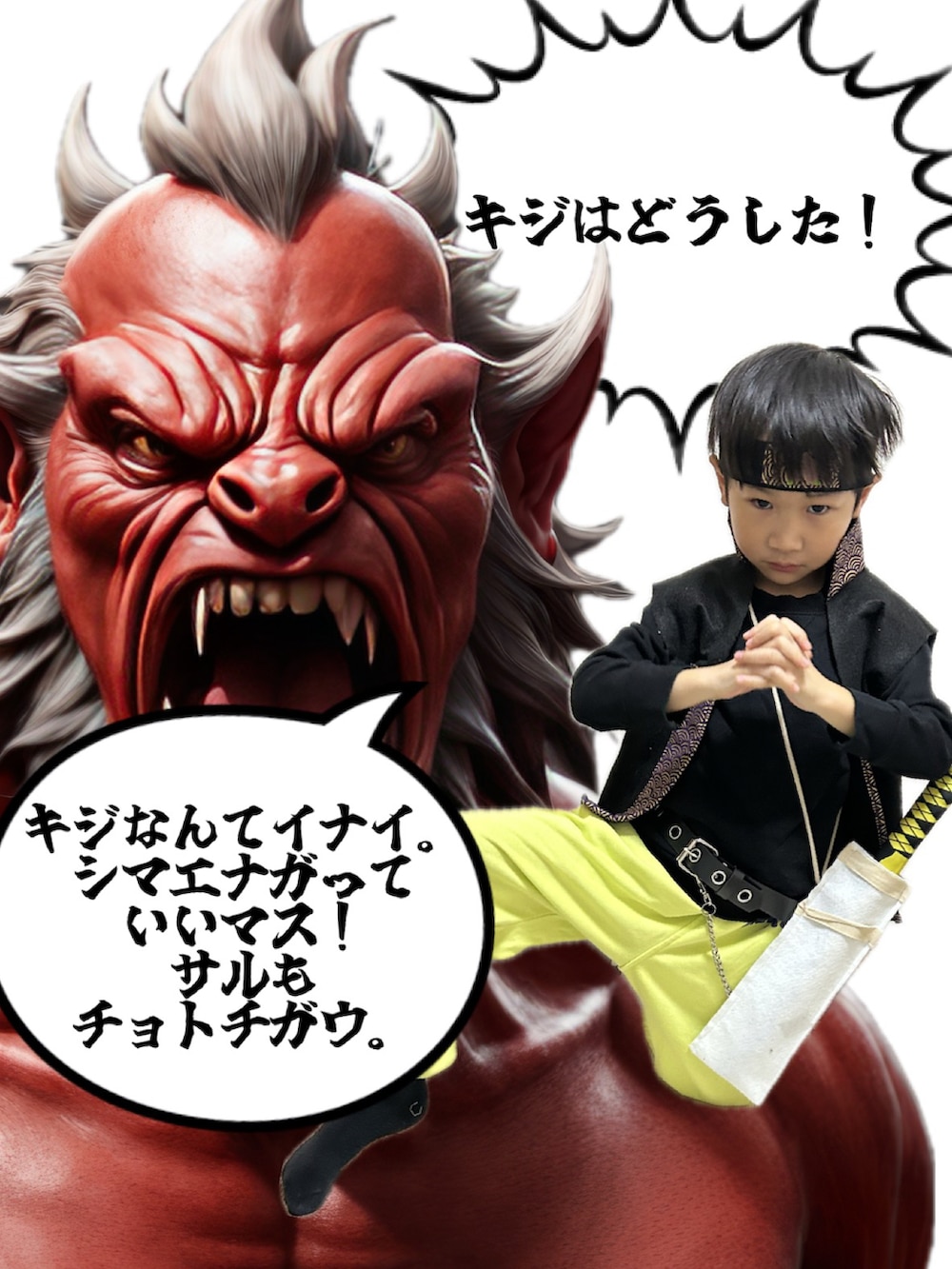 グリーン系のその他パンツ、ブラック系のフォーマルスーツ/小物、ブラック系のスウェットを着用したキッズの秋コーディネートの2枚目の写真