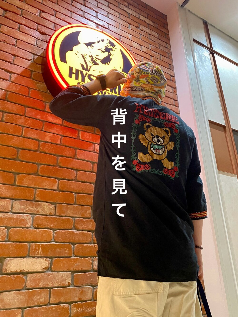 「HYSTERIC GLAMOURのTYPICAL HYSTERIC柄 オーバーサイズビーニー(ニットキャップ/ビーニー、その他)」を使った、majxjamさん(メンズ・172cm)の夏コーディネートの4枚目の写真