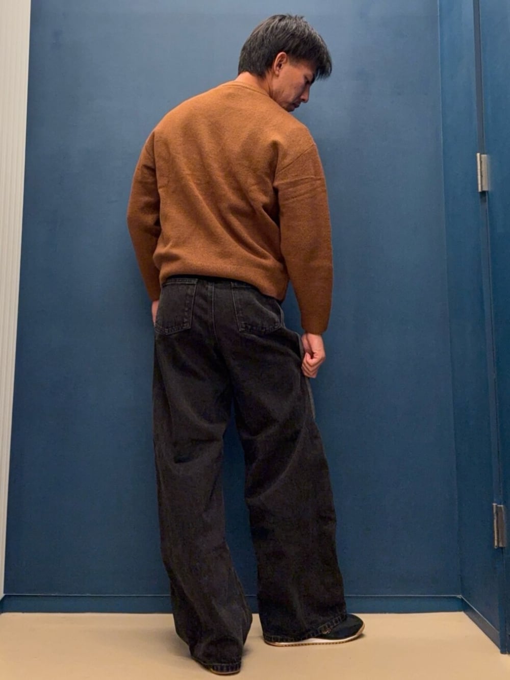 adidas Originals アスレチック デプト ニットセーター、ルーズ デニム