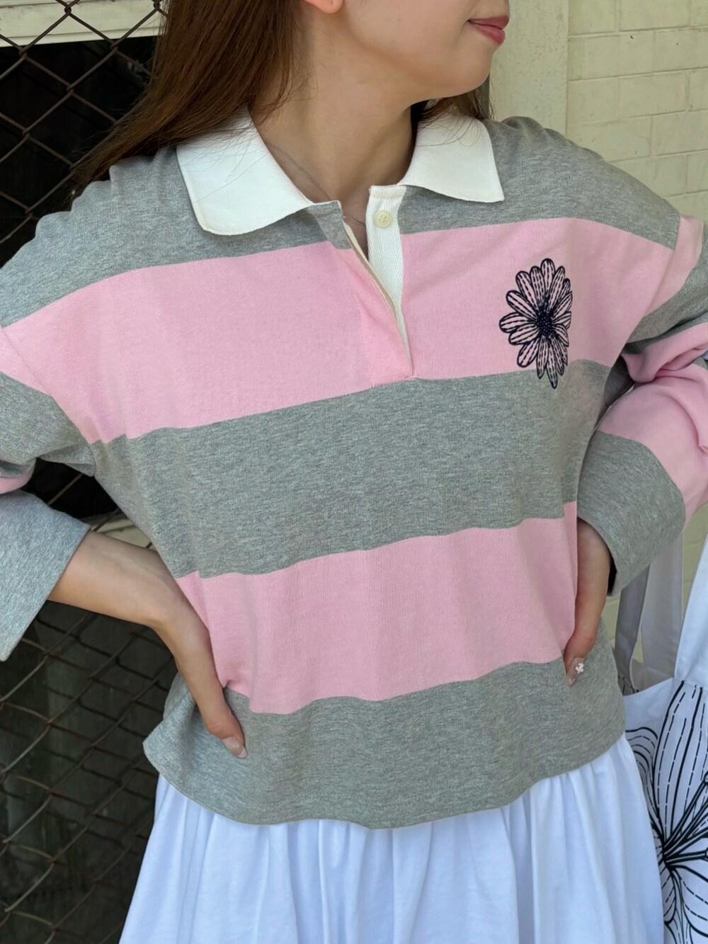 Mardi Mercrediポロシャツ 長袖 Mardi Mercredi（マルディメクルディ）の「NEOPRENE CROPPED