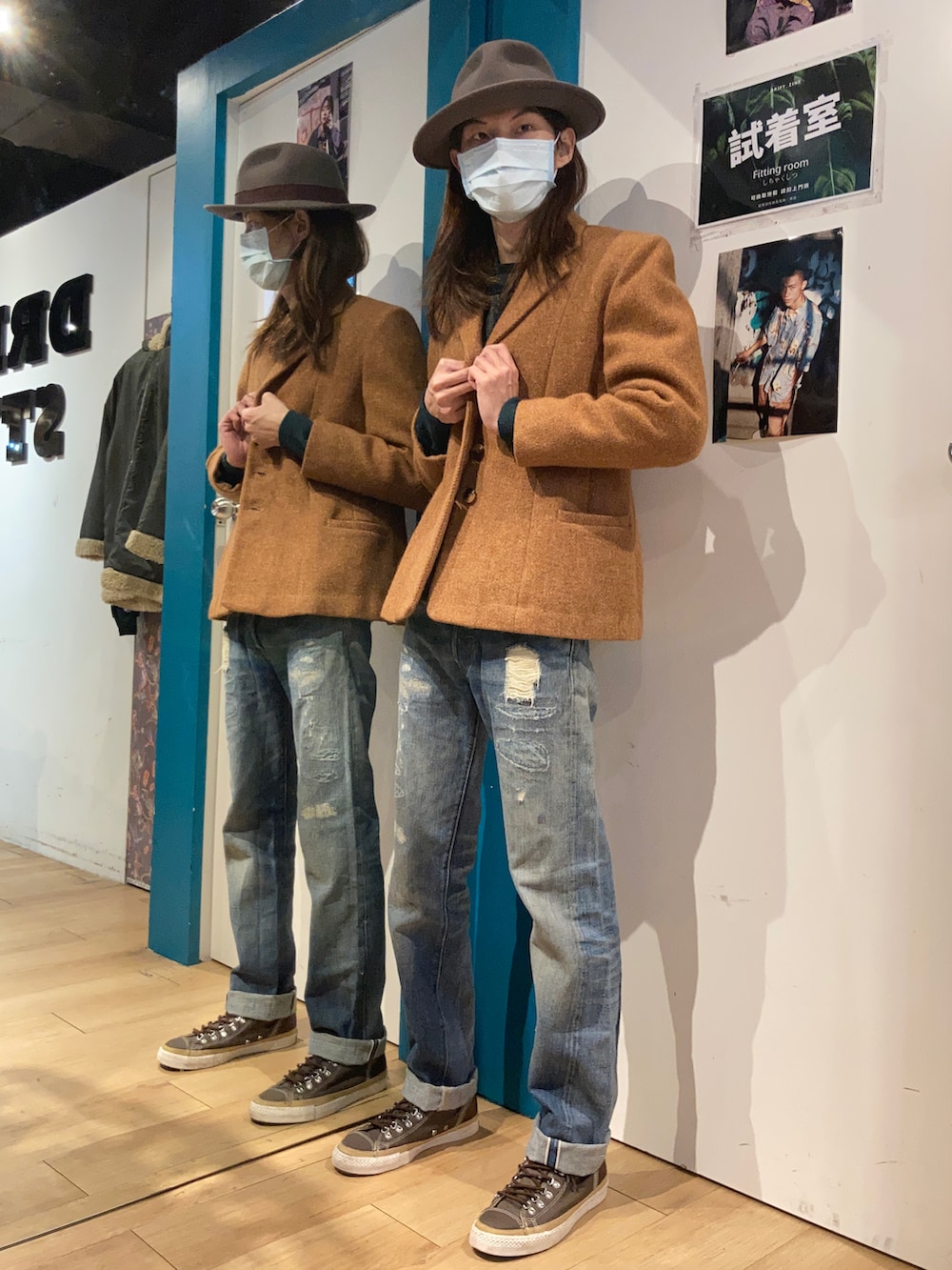 「vintage、used、Vintage mix、used mix、USEDコーデ、Levi's、LEVIS VINTAGE CLOTHING、古着、復古、古着MIX、古着コーデ、古着好きな人と繋がりたい、古着男子、古着屋、古著」｜「NEW YORK HATのアイテム（ハット、ブラウン系）」を使った、BRICKさん（メンズ・171cm）の秋コーディネートの2枚目の写真
