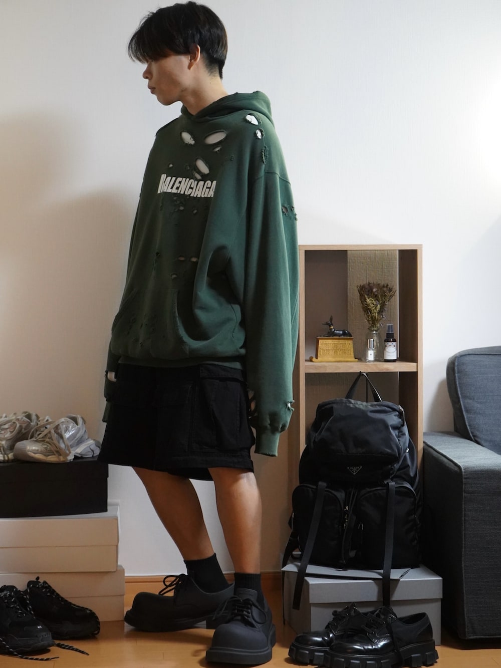 フジ｜BALENCIAGAのパーカーを使ったコーディネート - WEAR