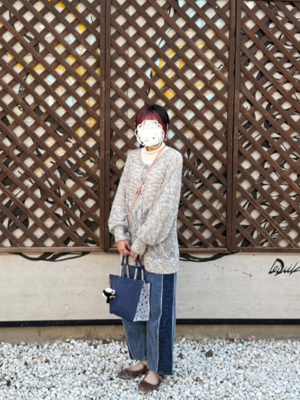 「forksy.のアイテム（ニット/セーター、ブルー系）」を使った、Hiyoko🐤さん（骨格ナチュラル・レディース・161cm）の春コーディネートの2枚目の写真