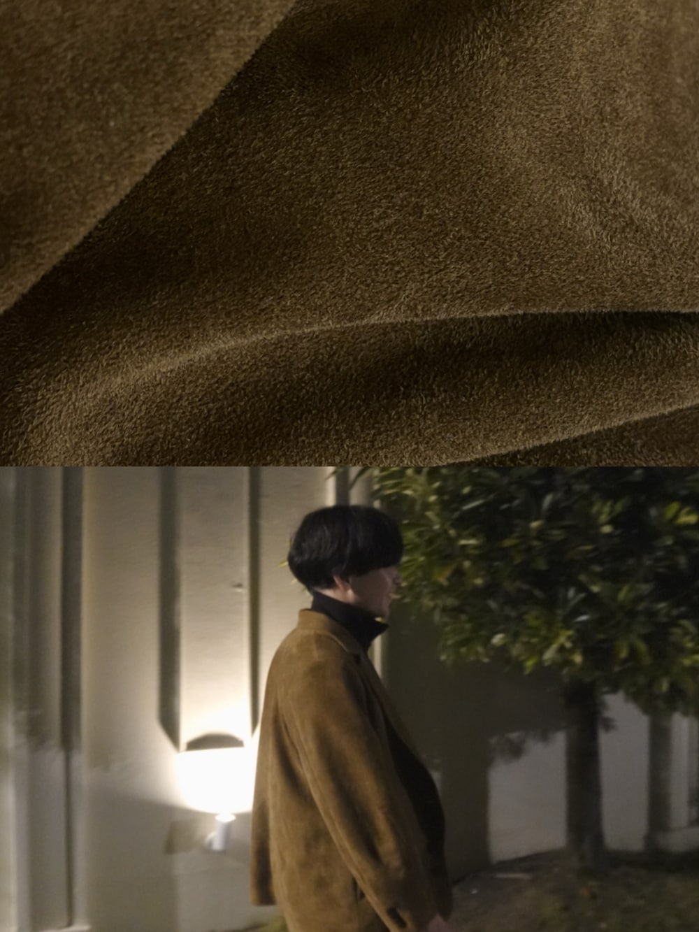 ブラウン系のテーラードジャケット、ホワイト系のトップス、ブラック系のショルダーバッグを着用したレディースの冬コーディネートの5枚目の写真