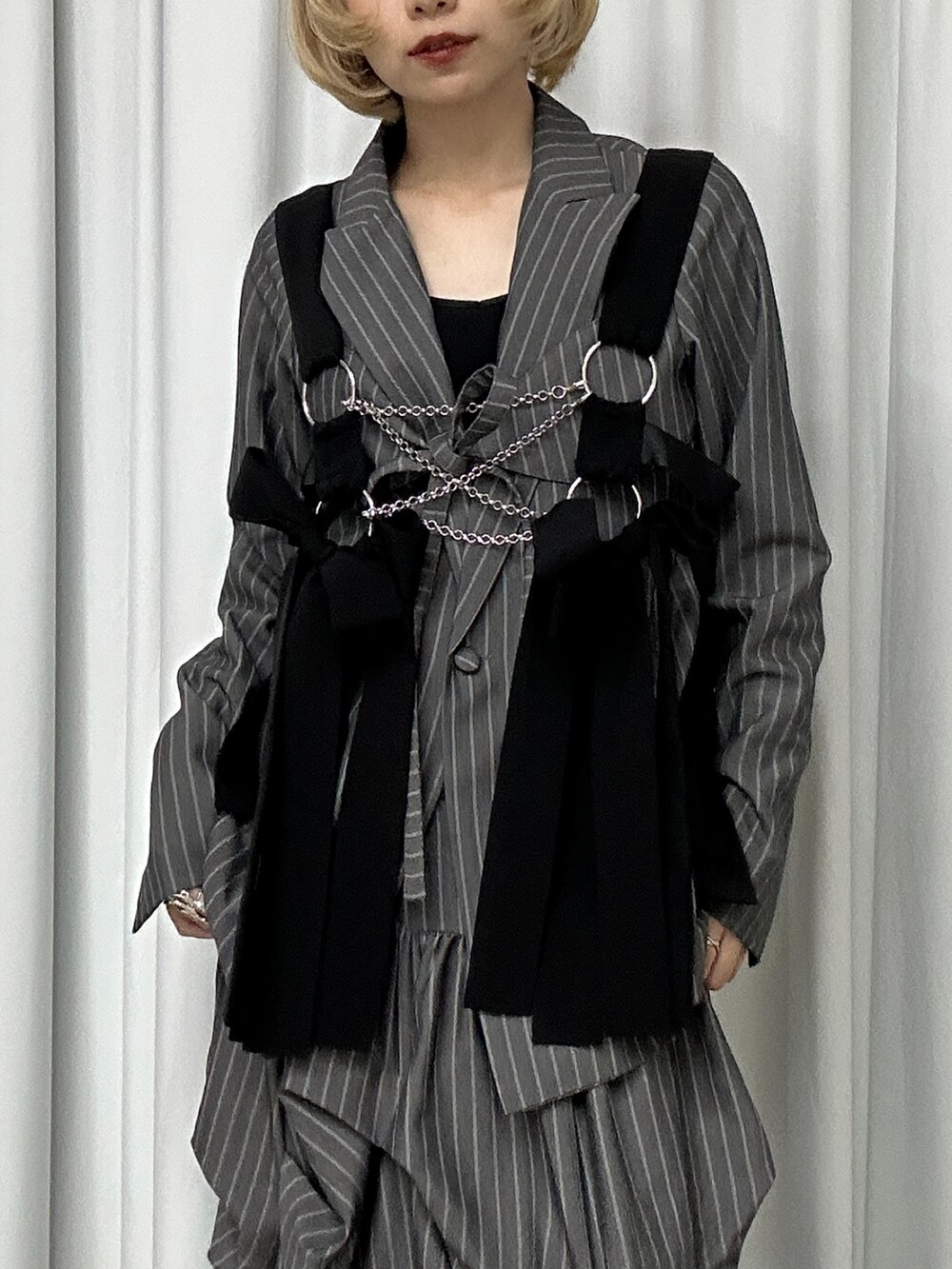 【Ezick】新品 Ribbon noir 2way プリーツメロウハーネス Ribbon noir 2way プリーツメロウハーネス（ベルト）｜Ezick