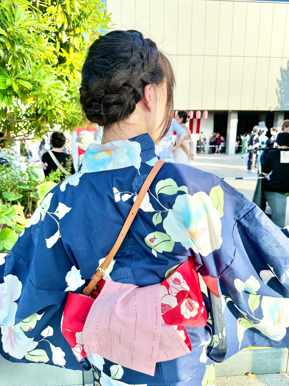 「ふりふ、浴衣、浴衣女子、かごバッグ、夏祭り、オトナ女子」｜「ふりふのアイテム（その他、ブルー系）」を使った、小鳥りここさん（レディース・159cm）の夏コーディネートの3枚目の写真