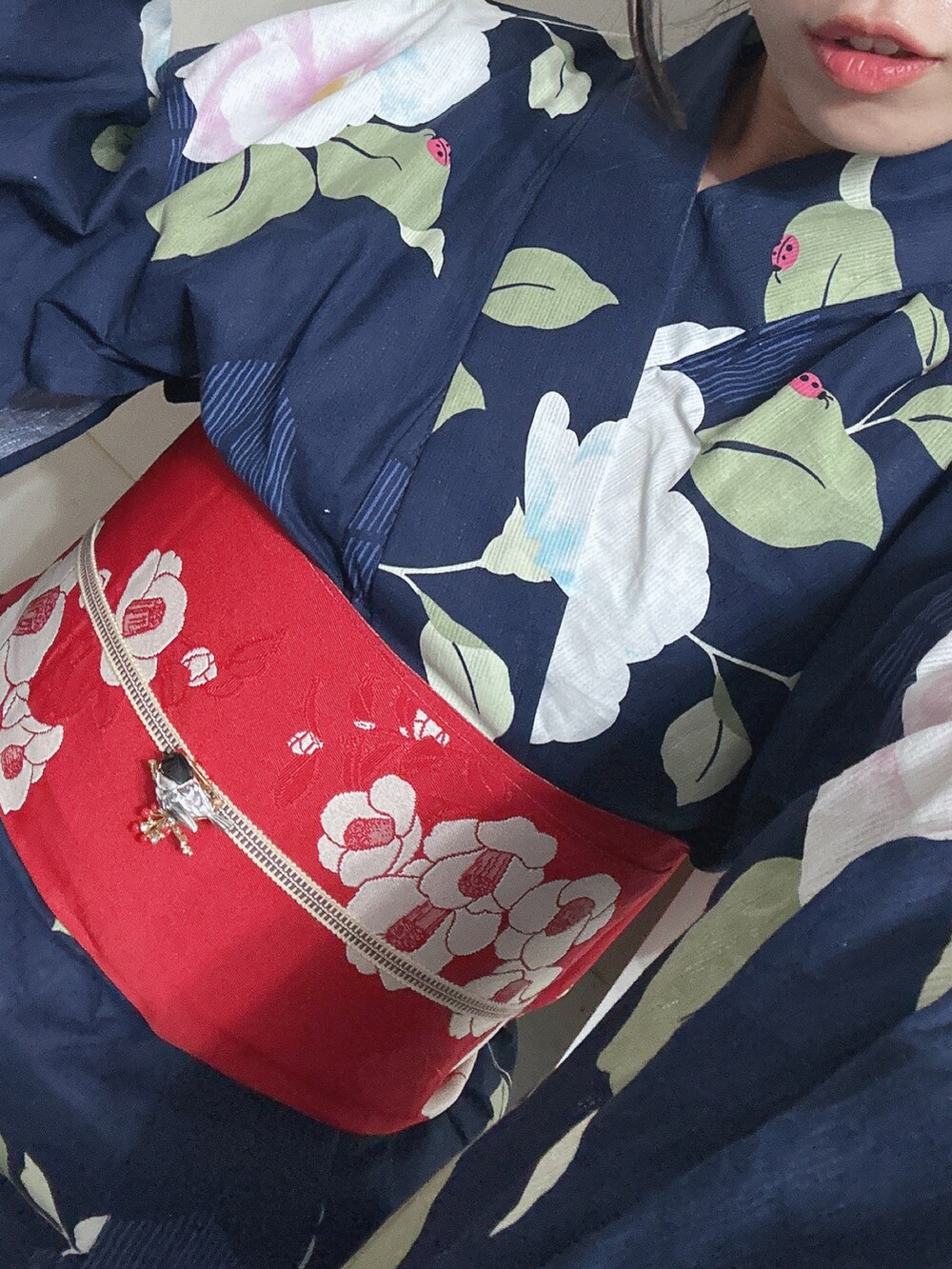 「ふりふ、浴衣、浴衣女子、かごバッグ、夏祭り、オトナ女子」｜「ふりふのアイテム（その他、ブルー系）」を使った、小鳥りここさん（レディース・159cm）の夏コーディネートの4枚目の写真